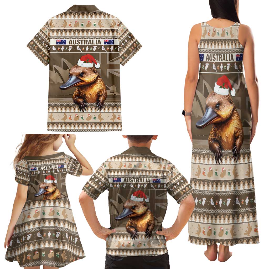 Aussie Platypus Family Matching Tank Maxi Dress and Hawaiian Shirt Merry Christmas