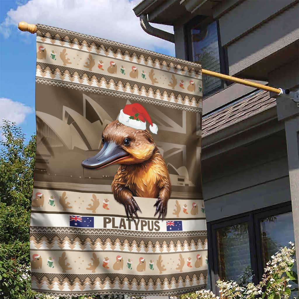 Aussie Platypus Garden Flag Merry Christmas