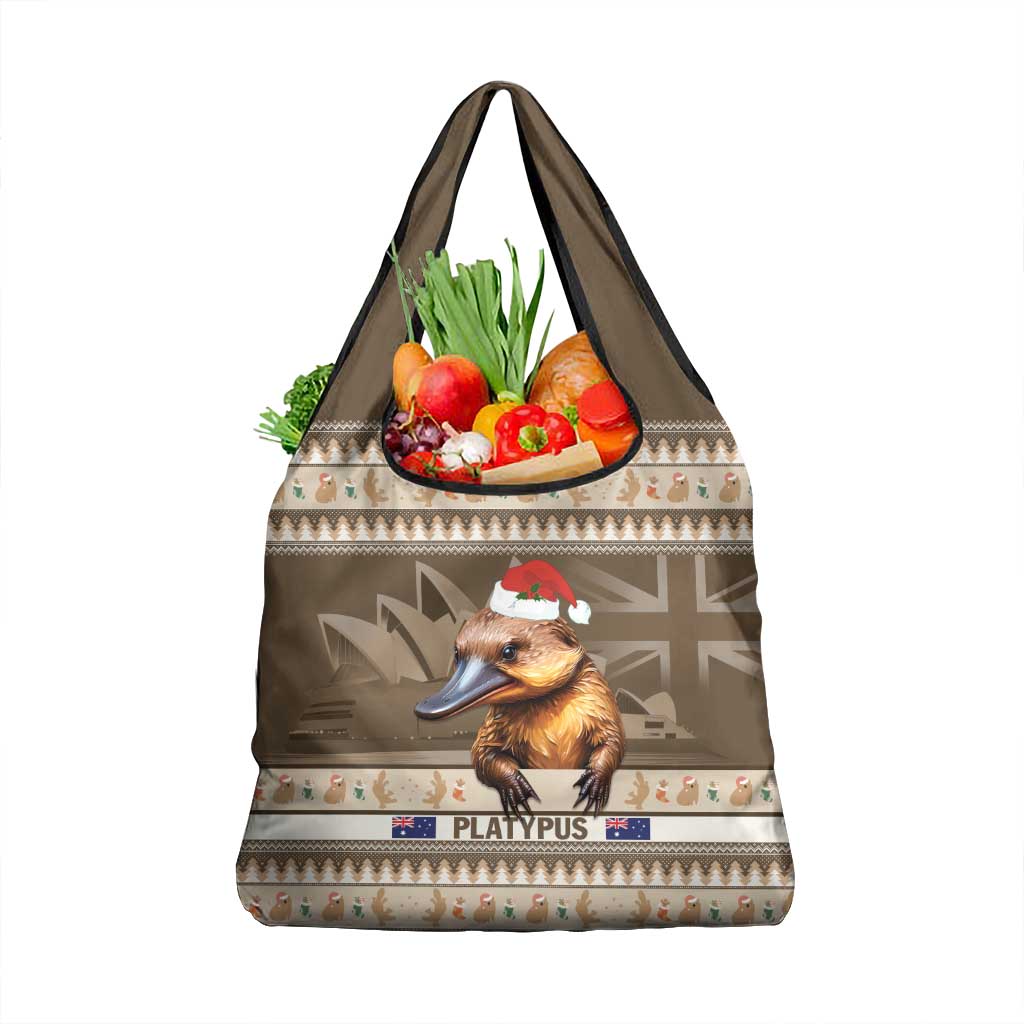 Aussie Platypus Grocery Bag Merry Christmas
