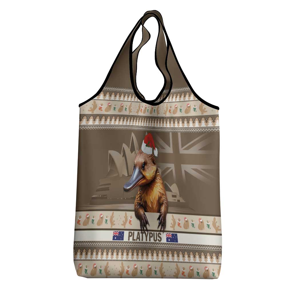 Aussie Platypus Grocery Bag Merry Christmas