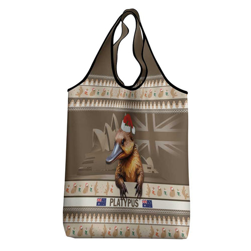 Aussie Platypus Grocery Bag Merry Christmas