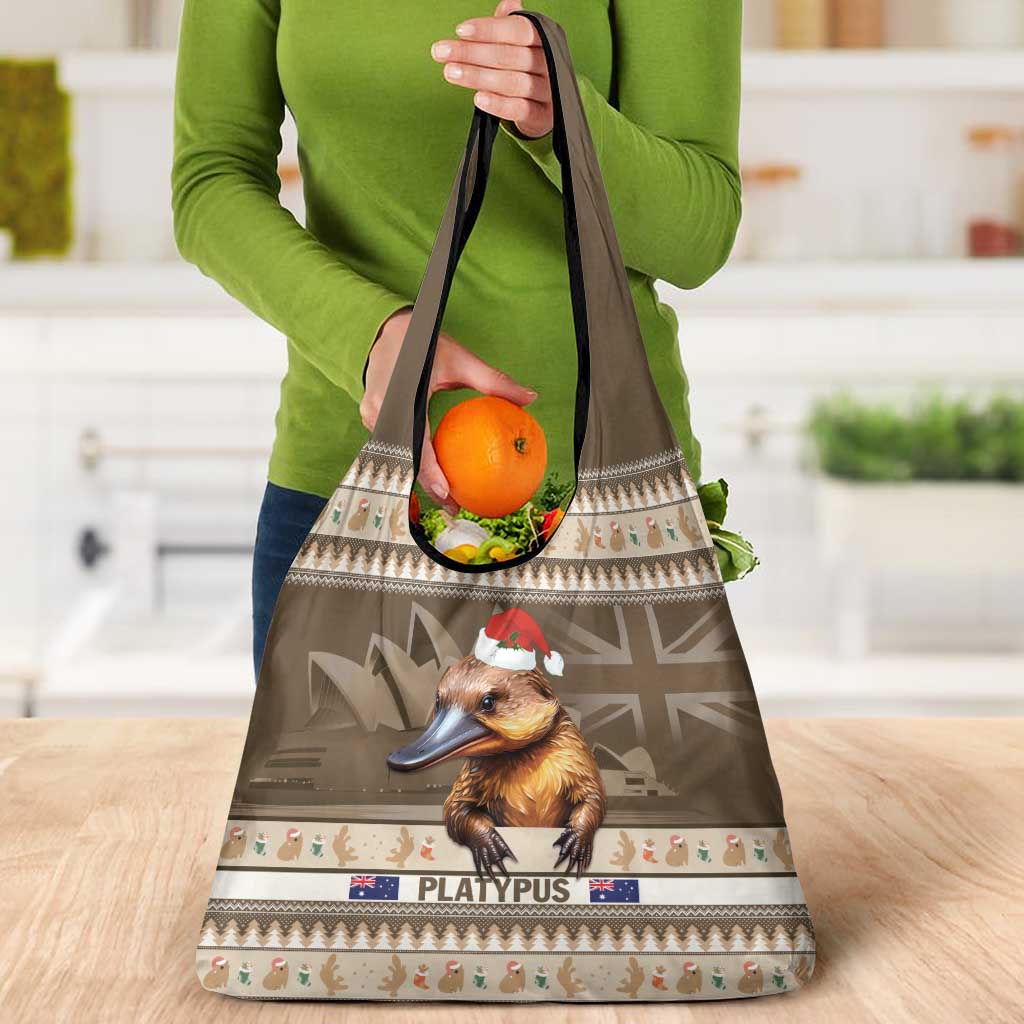 Aussie Platypus Grocery Bag Merry Christmas