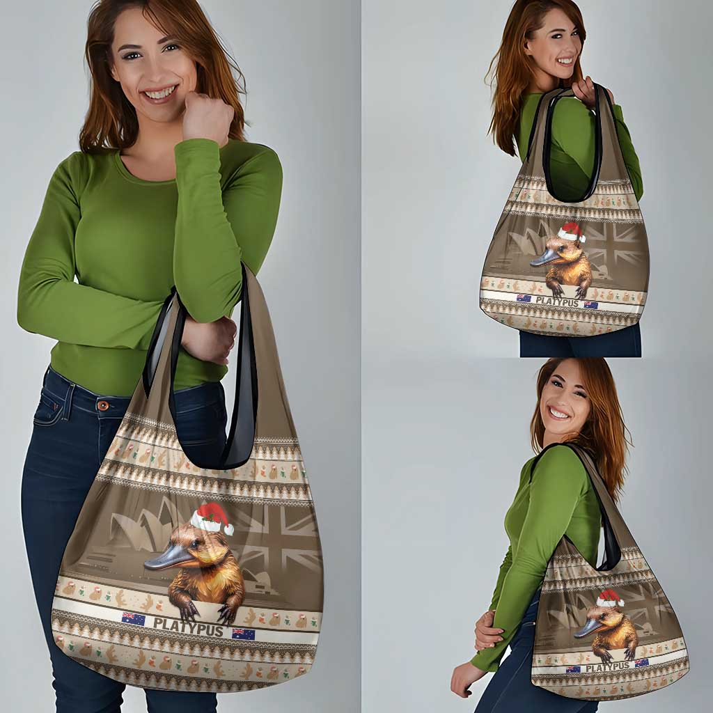 Aussie Platypus Grocery Bag Merry Christmas