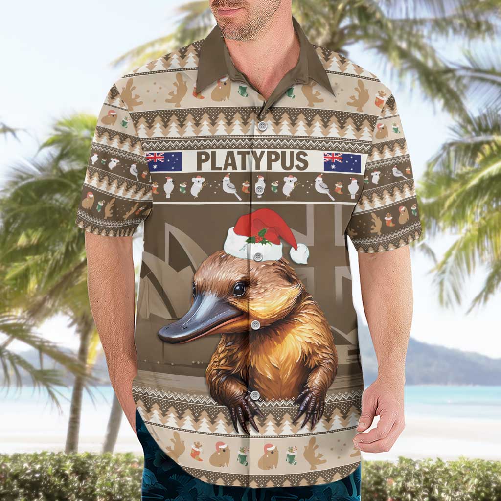 Aussie Platypus Hawaiian Shirt Merry Christmas