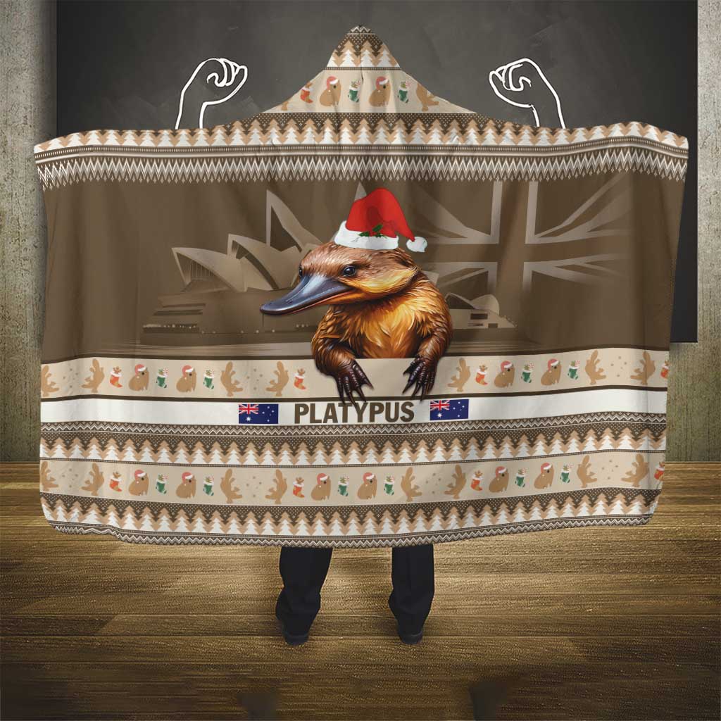 Aussie Platypus Hooded Blanket Merry Christmas