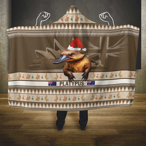 Aussie Platypus Hooded Blanket Merry Christmas