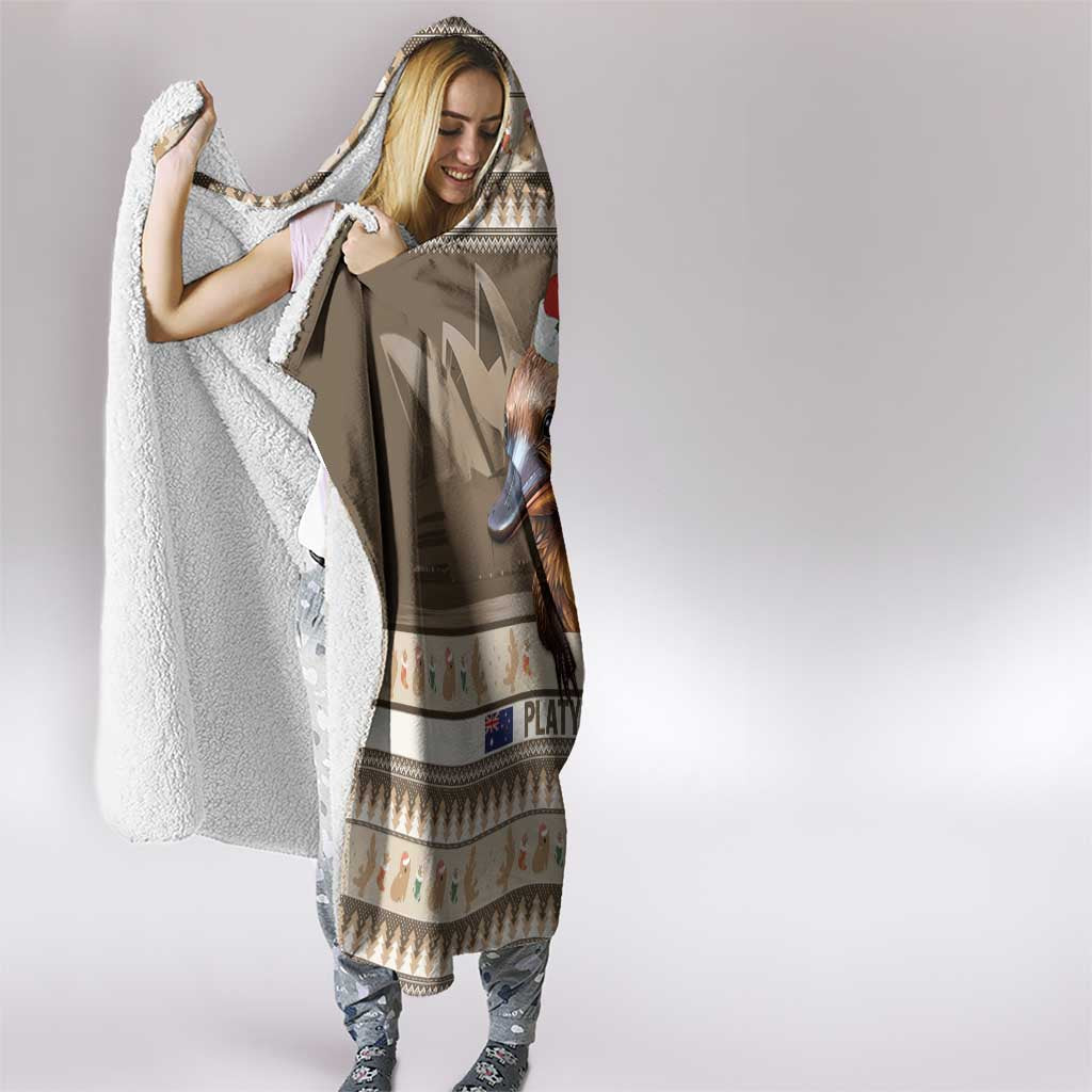Aussie Platypus Hooded Blanket Merry Christmas