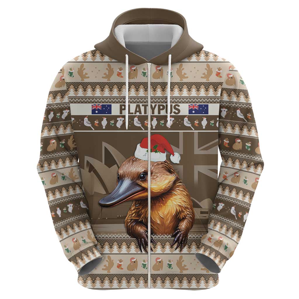 Aussie Platypus Hoodie Merry Christmas