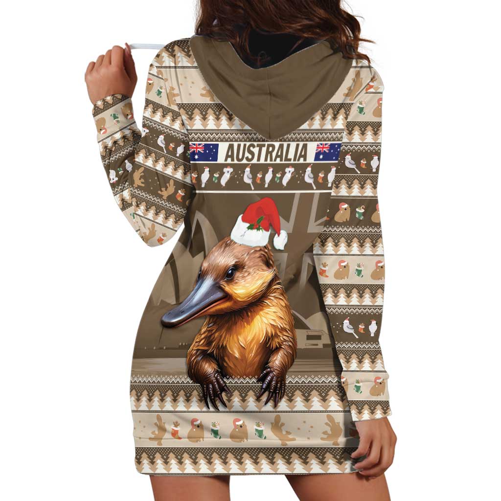 Aussie Platypus Hoodie Dress Merry Christmas