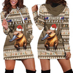 Aussie Platypus Hoodie Dress Merry Christmas