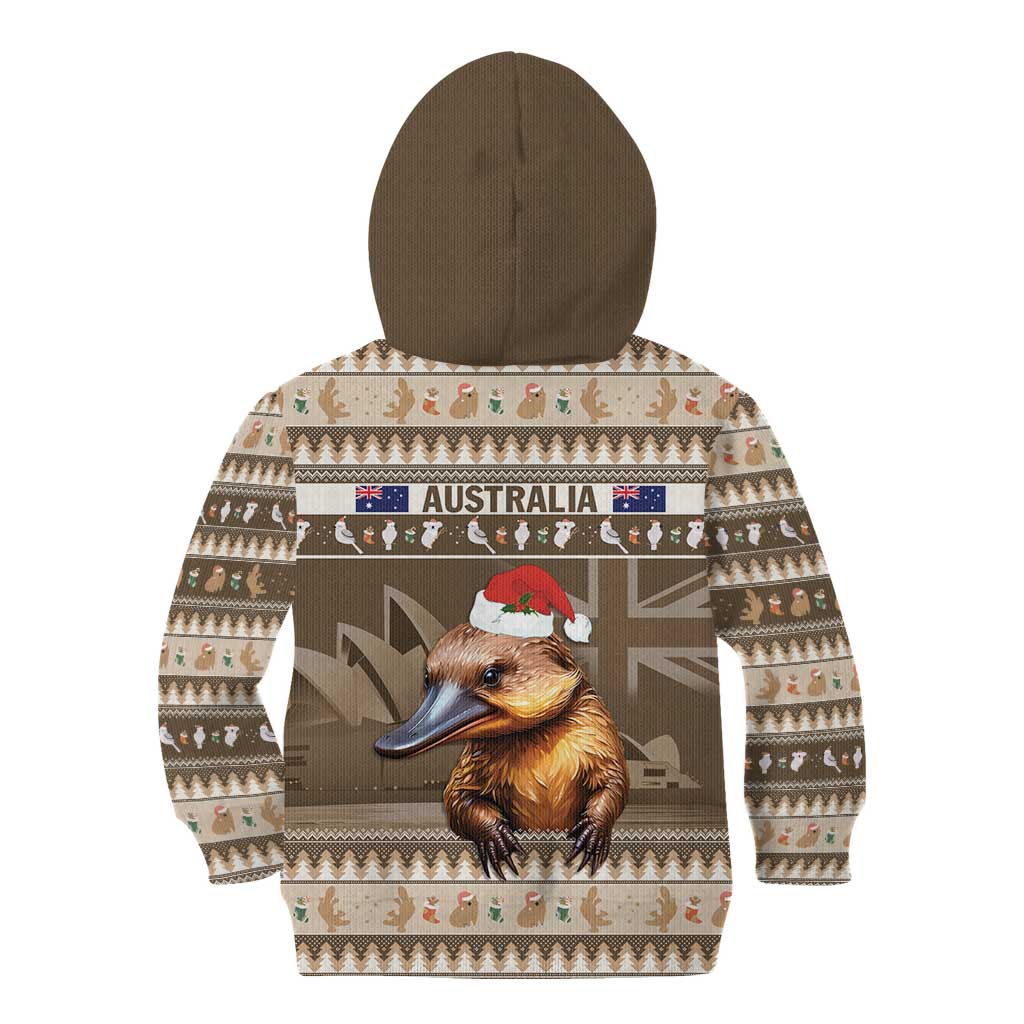 Aussie Platypus Kid Hoodie Merry Christmas