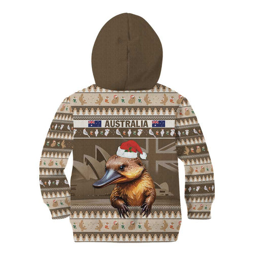 Aussie Platypus Kid Hoodie Merry Christmas