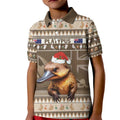 Aussie Platypus Kid Polo Shirt Merry Christmas