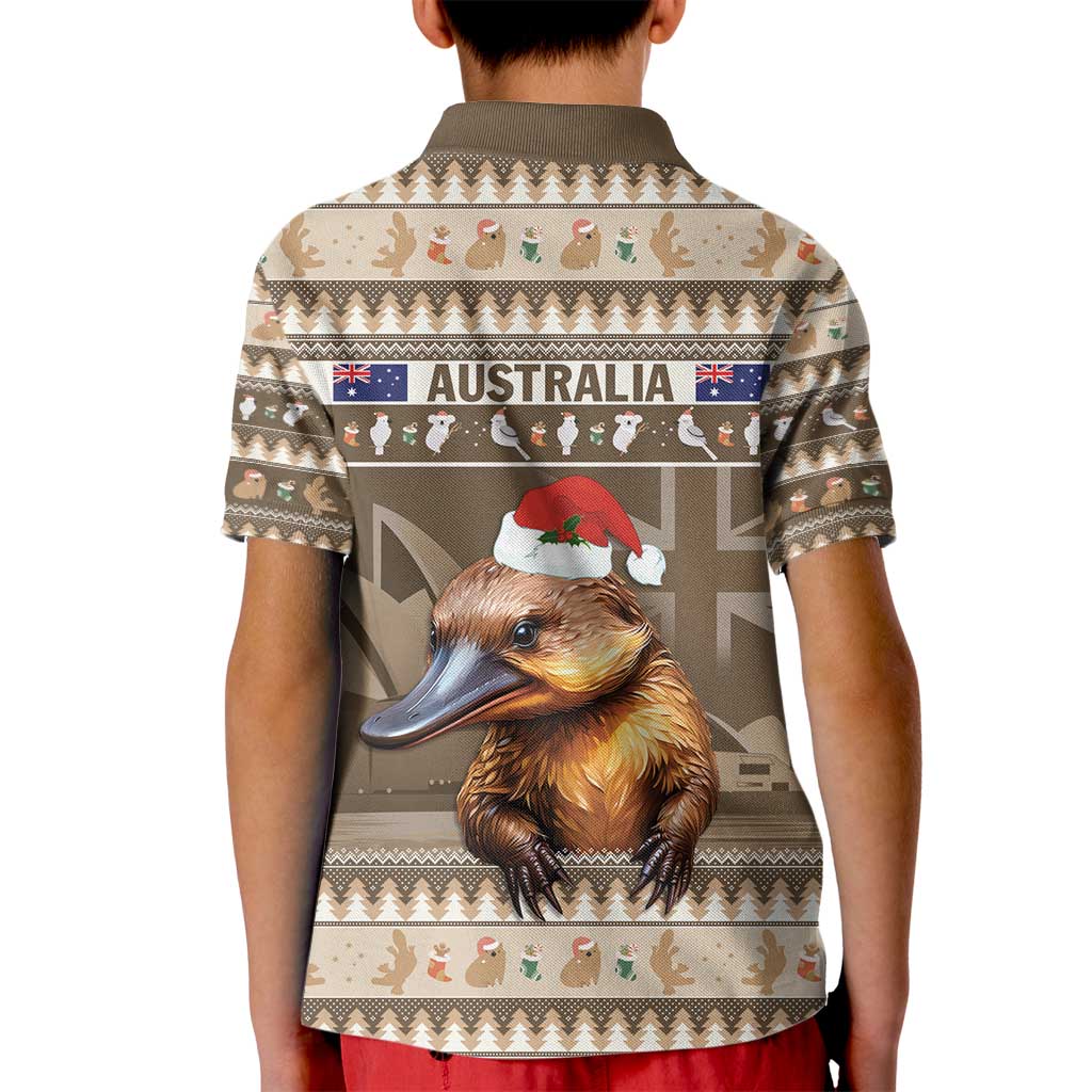 Aussie Platypus Kid Polo Shirt Merry Christmas