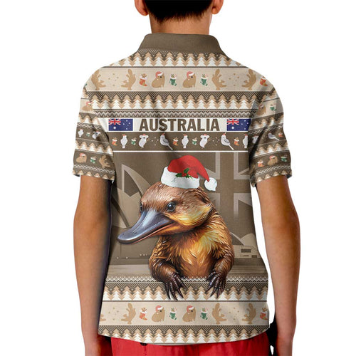 Aussie Platypus Kid Polo Shirt Merry Christmas
