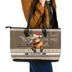 Aussie Platypus Leather Tote Bag Merry Christmas