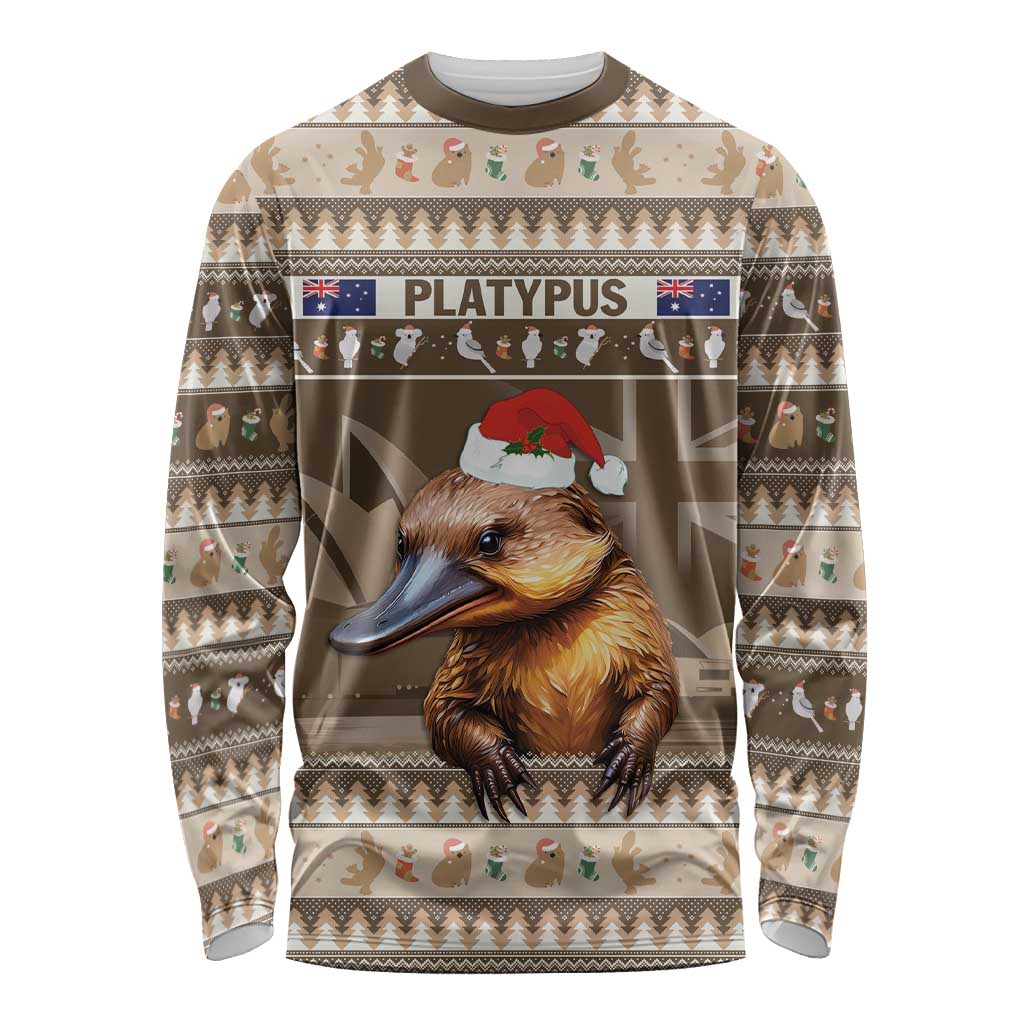 Aussie Platypus Long Sleeve Shirt Merry Christmas