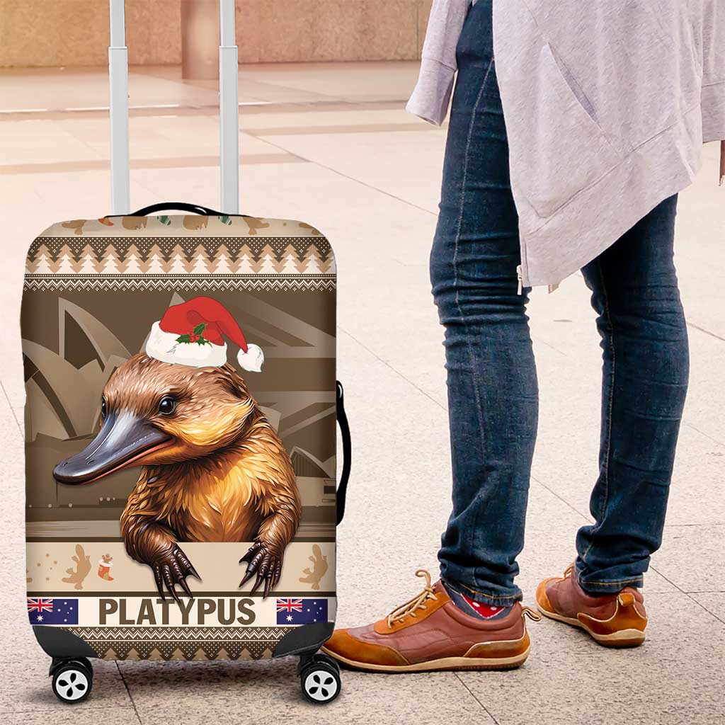 Aussie Platypus Luggage Cover Merry Christmas