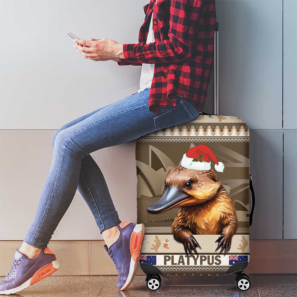 Aussie Platypus Luggage Cover Merry Christmas