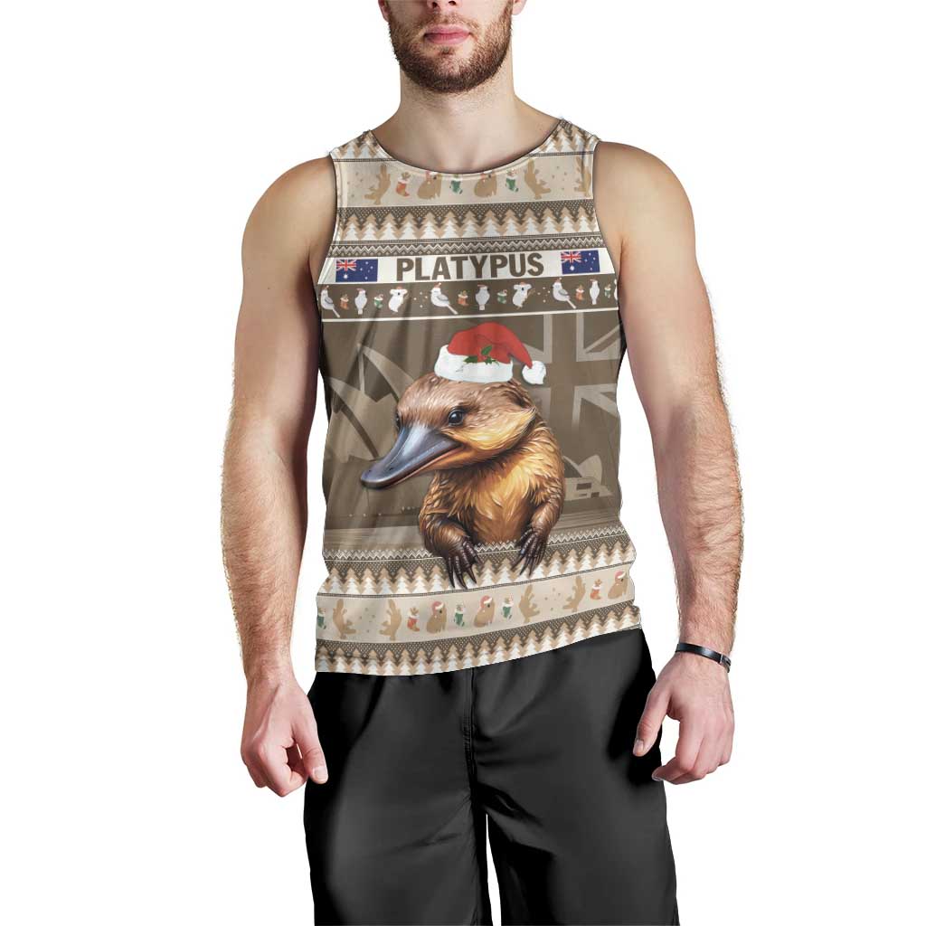 Aussie Platypus Men Tank Top Merry Christmas