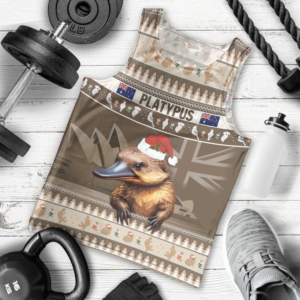 Aussie Platypus Men Tank Top Merry Christmas