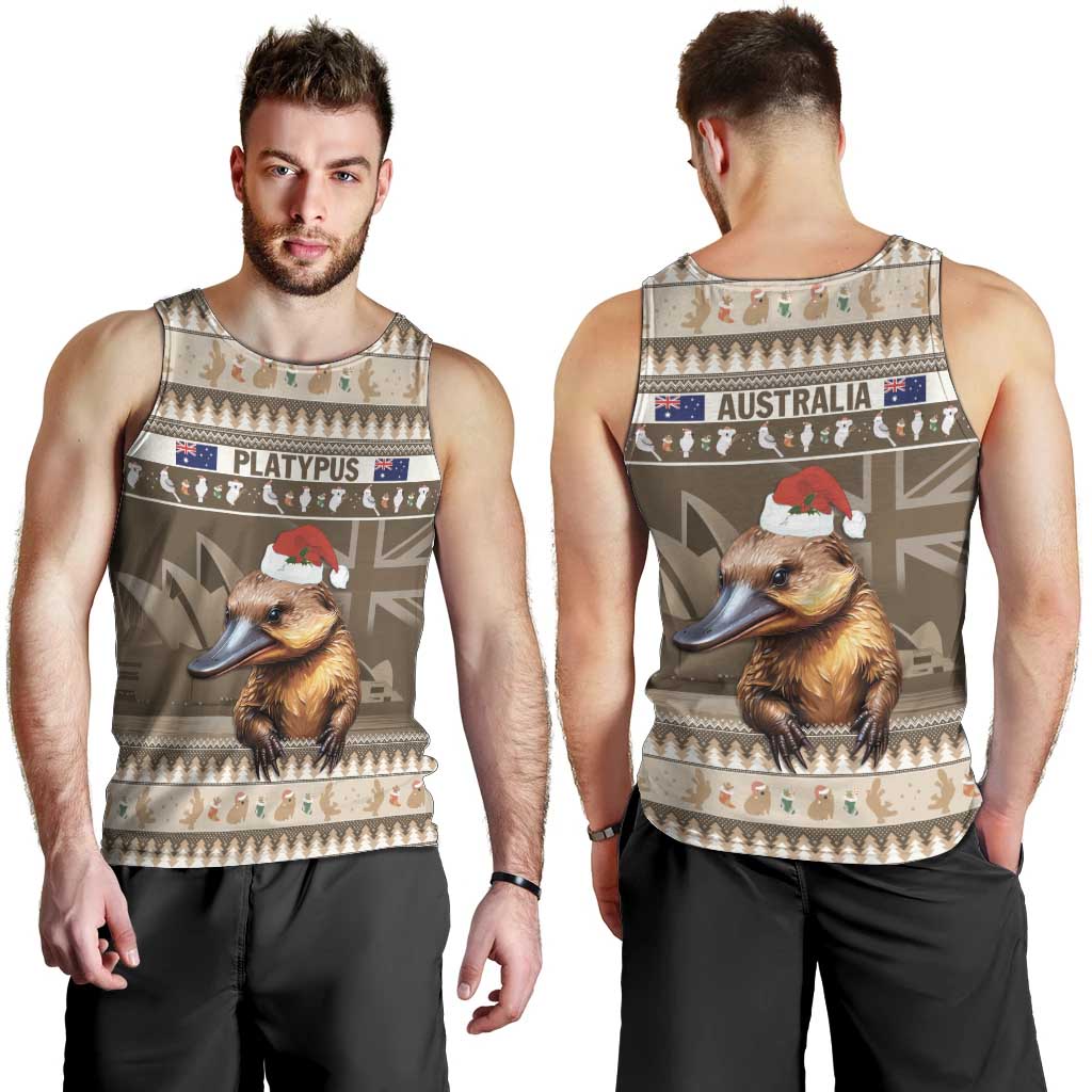 Aussie Platypus Men Tank Top Merry Christmas