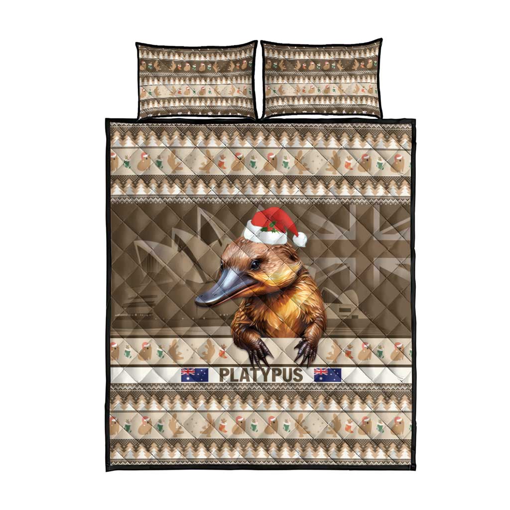 Aussie Platypus Quilt Bed Set Merry Christmas