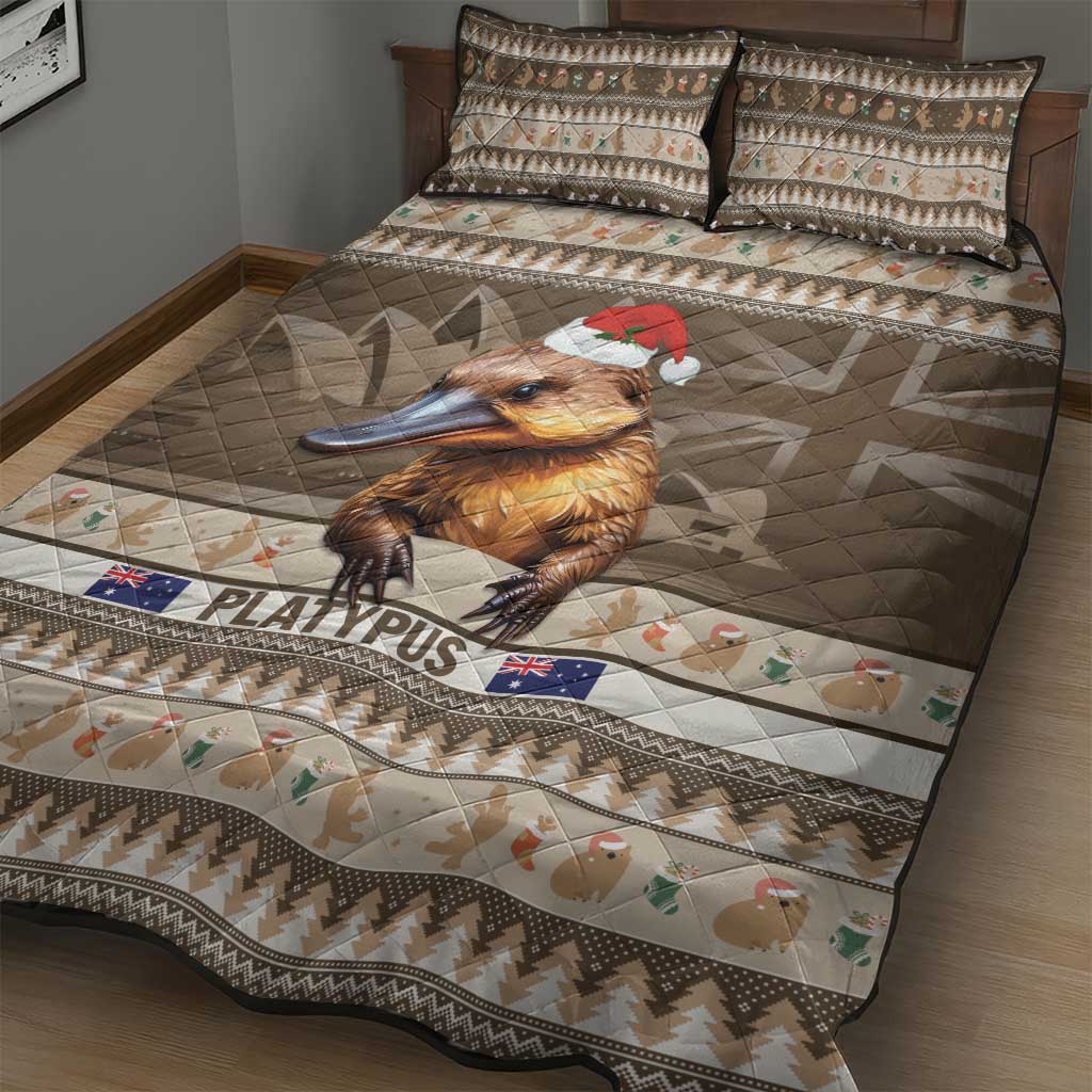 Aussie Platypus Quilt Bed Set Merry Christmas