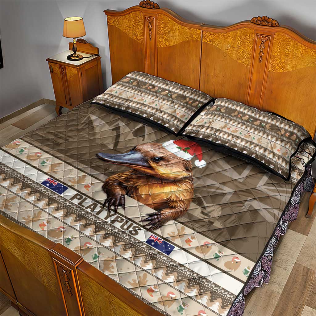 Aussie Platypus Quilt Bed Set Merry Christmas