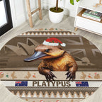 Aussie Platypus Round Carpet Merry Christmas