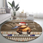 Aussie Platypus Round Carpet Merry Christmas