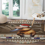 Aussie Platypus Round Carpet Merry Christmas