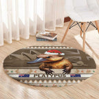 Aussie Platypus Round Carpet Merry Christmas