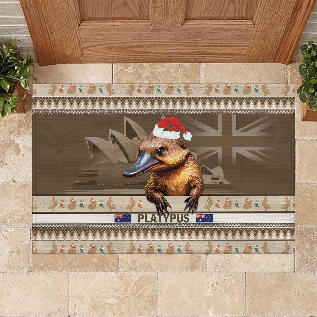 Aussie Platypus Rubber Doormat Merry Christmas