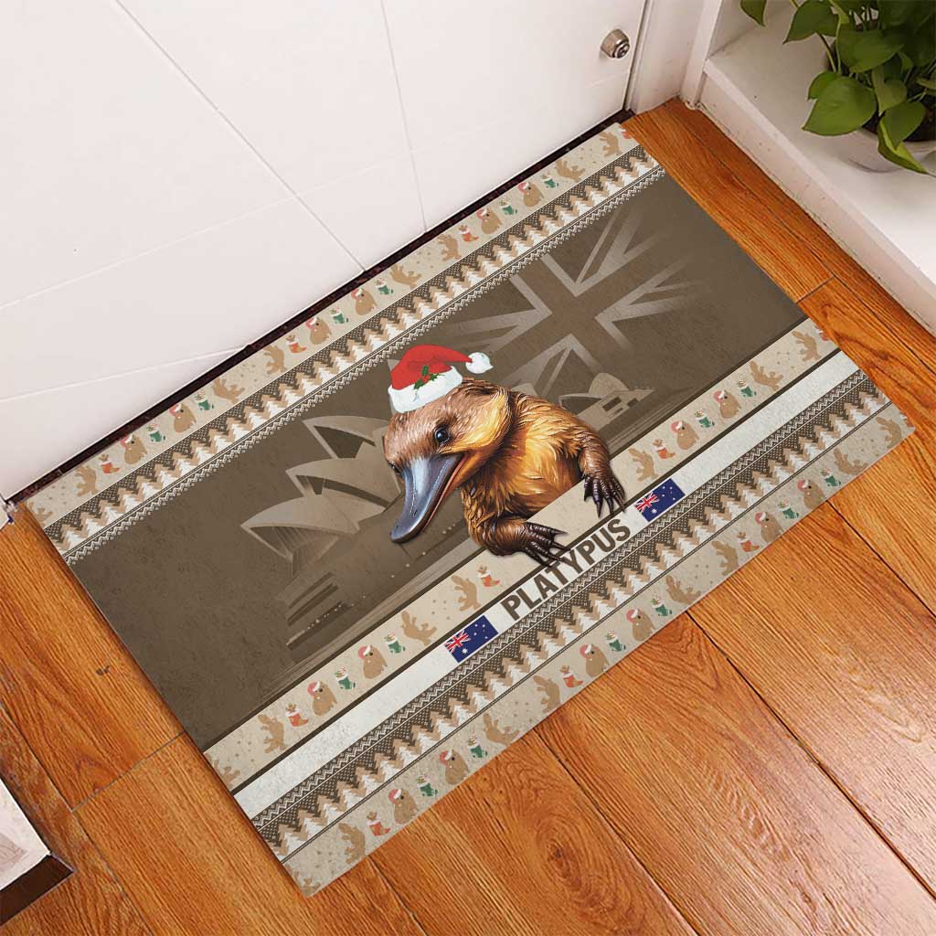 Aussie Platypus Rubber Doormat Merry Christmas