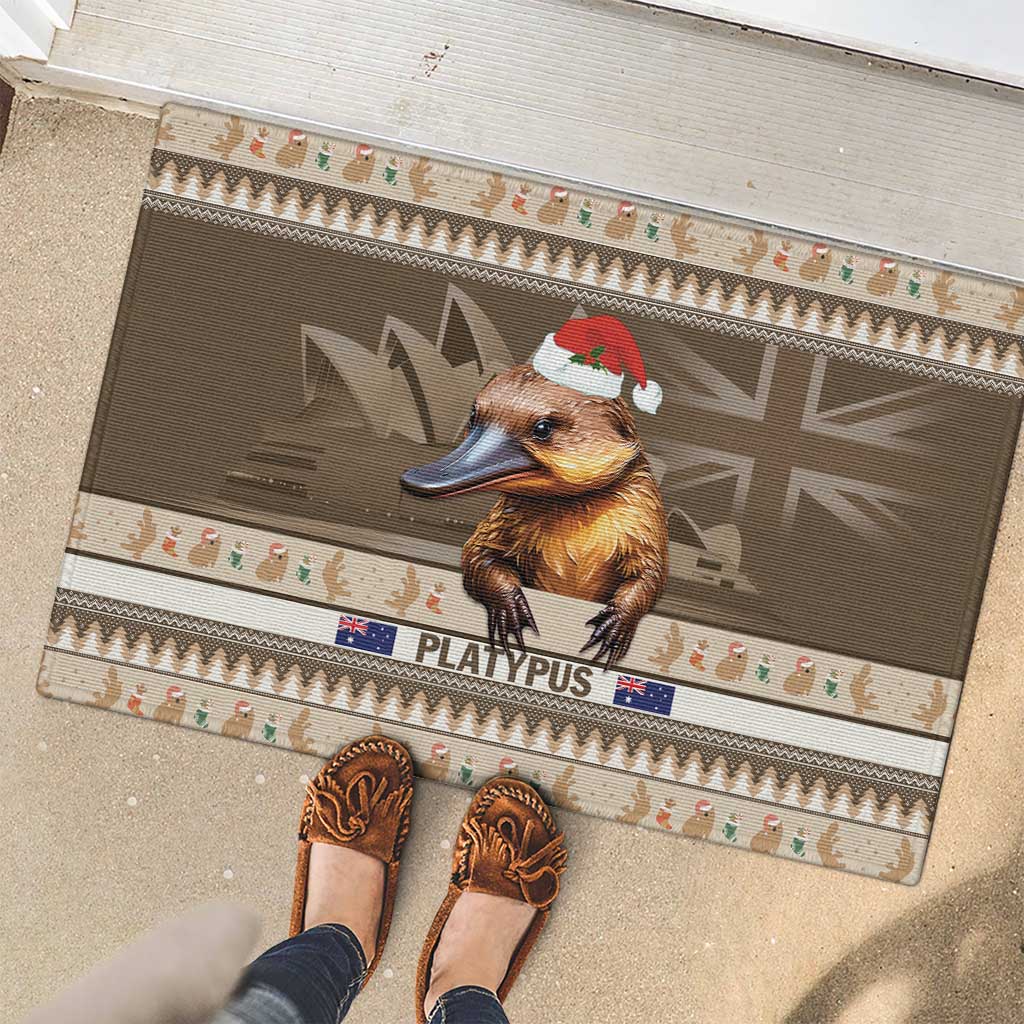 Aussie Platypus Rubber Doormat Merry Christmas