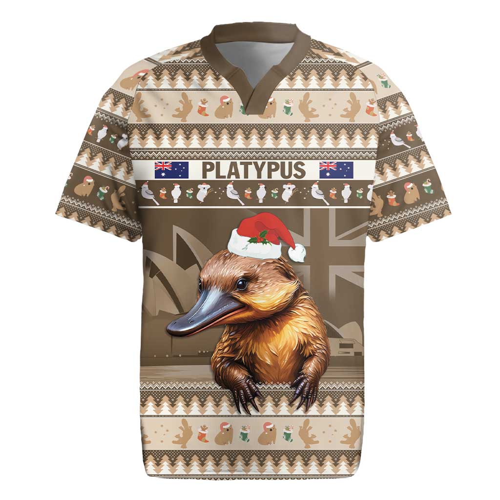 Aussie Platypus Rugby Jersey Merry Christmas