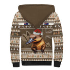 Aussie Platypus Sherpa Hoodie Merry Christmas