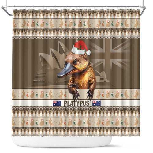 Aussie Platypus Shower Curtain Merry Christmas