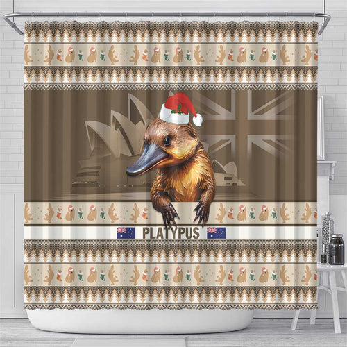 Aussie Platypus Shower Curtain Merry Christmas