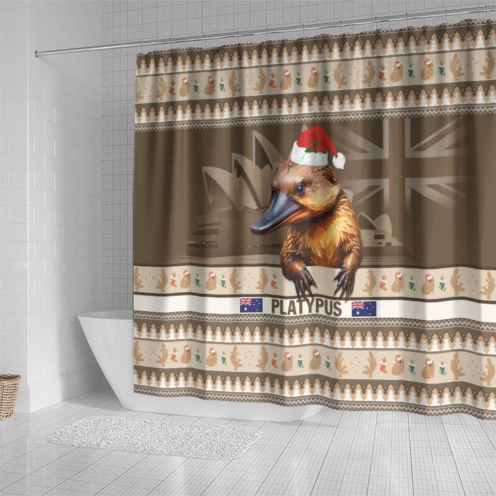 Aussie Platypus Shower Curtain Merry Christmas