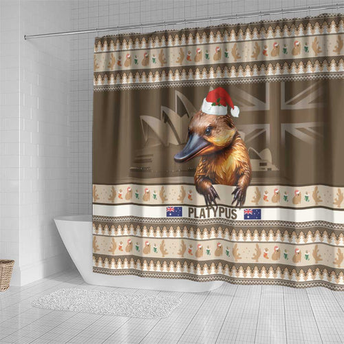 Aussie Platypus Shower Curtain Merry Christmas