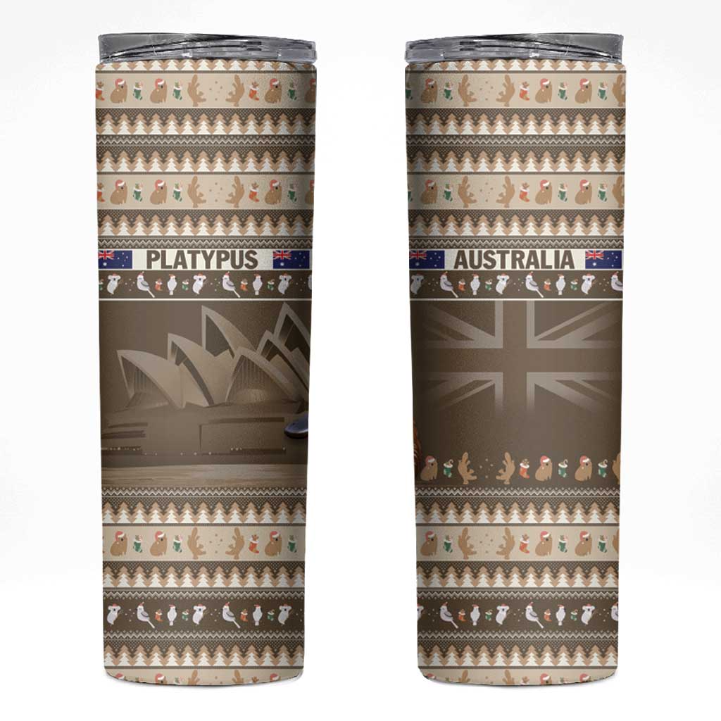 Aussie Platypus Skinny Tumbler Merry Christmas