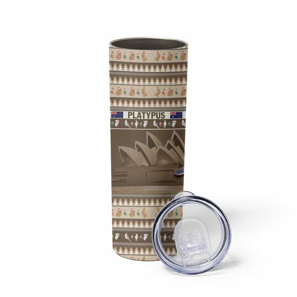 Aussie Platypus Skinny Tumbler Merry Christmas