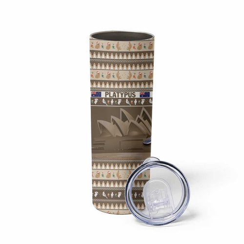 Aussie Platypus Skinny Tumbler Merry Christmas