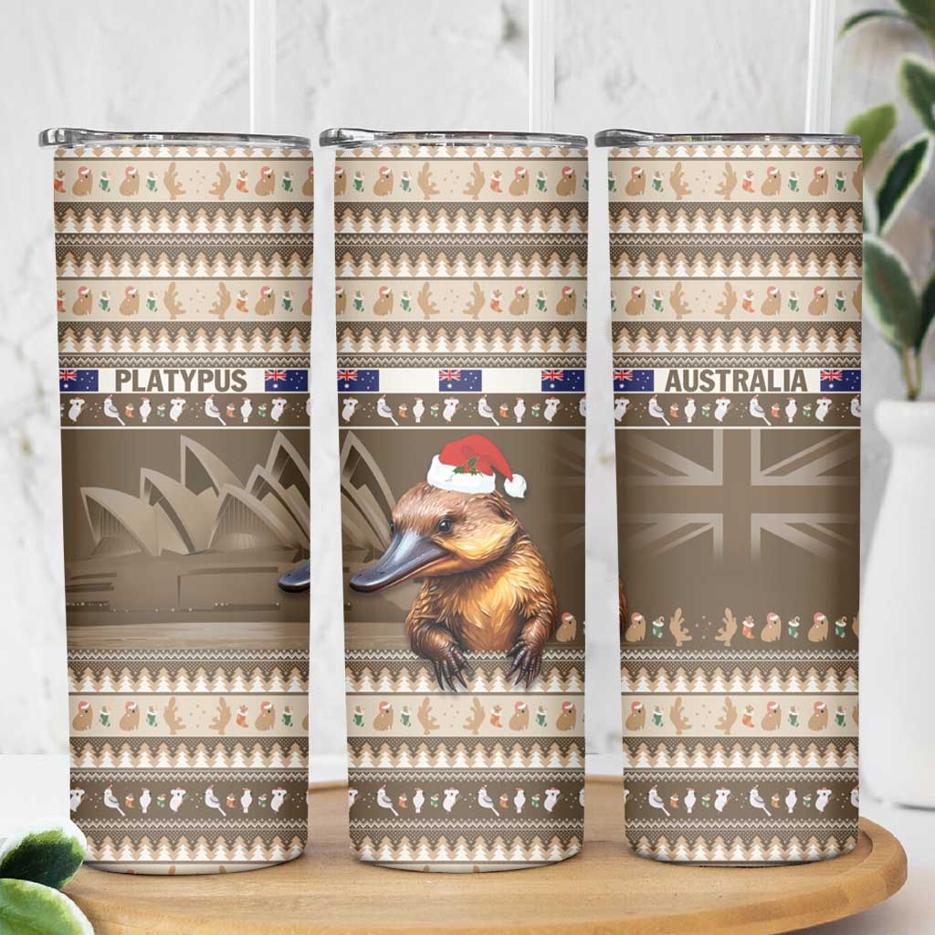 Aussie Platypus Skinny Tumbler Merry Christmas