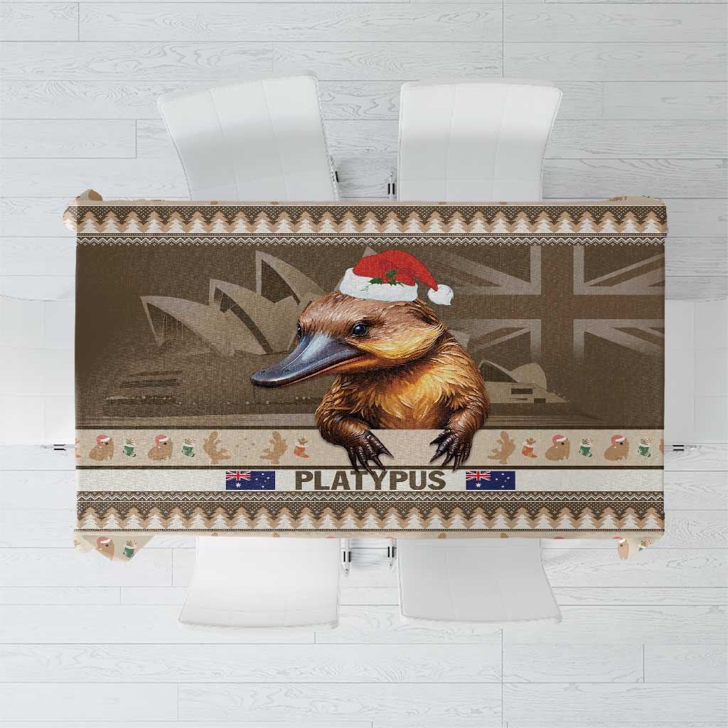 Aussie Platypus Tablecloth Merry Christmas