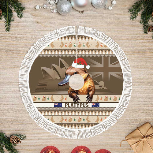 Aussie Platypus Tree Skirt Merry Christmas
