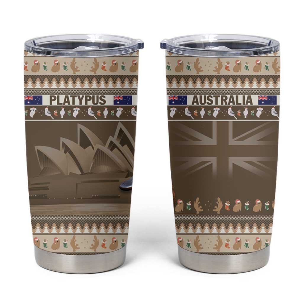Aussie Platypus Tumbler Cup Merry Christmas