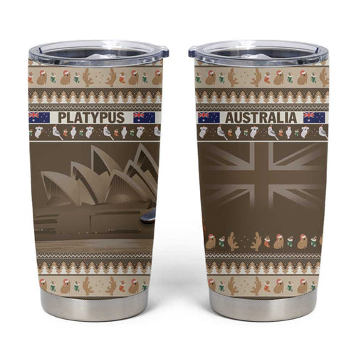 Aussie Platypus Tumbler Cup Merry Christmas